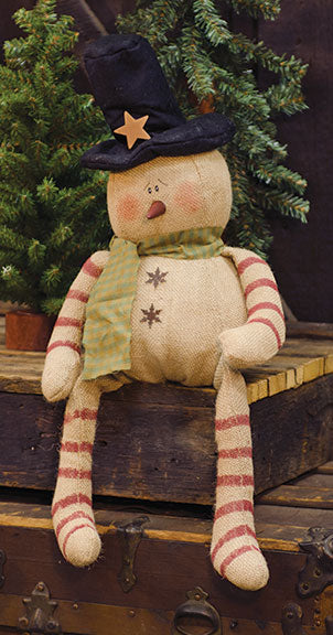 Candy Cane Burlap Snowman - The Fox Decor